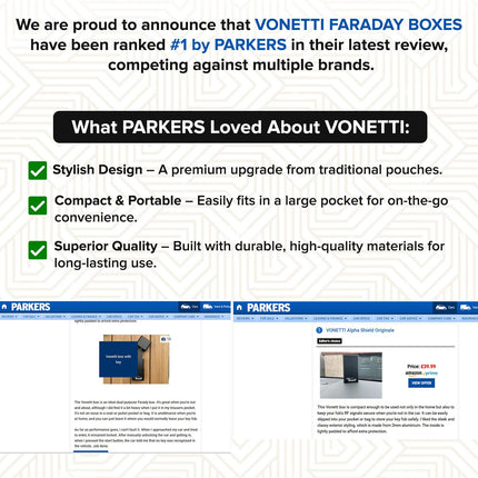 VONETTI Grande - Keyless Go Protection, Keyless Go Protection Car Key Box, RFID Blocker Car Key, Keyless Go Box, Keyless Go Protection Car Key