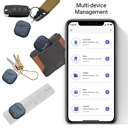 Nutale Findthing Key Finder Find Keys with App Bluetooth, iOS and Android, Community Search Function, Item Tracker Support Remote Control Good idea for your lost items