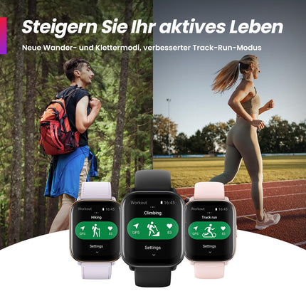 Amazfit Active 42 mm nutikell, häälassistent kõnestsünkroniseerimiseks; kuni 14-päevane aku tööiga, GPS, marsruudi navigeerimine, Bluetooth-kõned, ühildub iOS-i ja Androidiga, tervise- ja vormisolekuhaldus