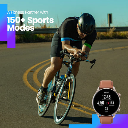 Amazfit Smartwatch GTR 3 Pro 46mm spordikell GPS-i, pulsi, une, stressi, SpO2 jälgimisega, üle 150 spordirežiimi, Bluetooth-kõnede, muusika juhtimise ja Alexaga