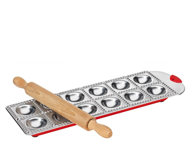 Küchenprofi 0802903012 Ravioli alus 12-osaline, ümmargune, roostevaba teras, hõbedane, 3,4 x 14 x 38 cm