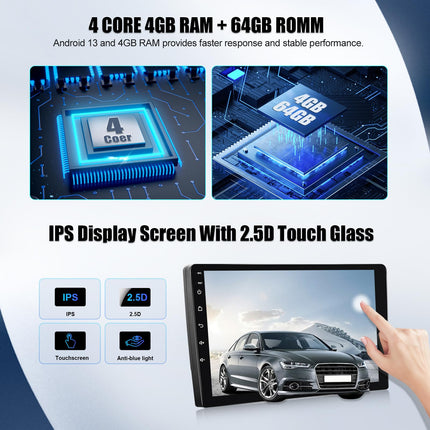[4+64G] SIXWIN Android 13 autoraadio CarPlay/Android Auto/peegliühendusega Mercedes-Benz C-klassile/CLK-le (2002-2004), 9-tolline HD puuteekraan, toetab WiFi-d, GPS-i, Bluetooth 5.0, FM/RDS 32EQ+tagurduskaamerat