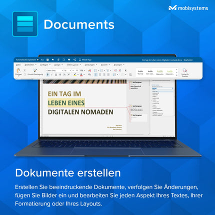 OfficeSuite kodu ja äri | 5-ühes kontoritarkvarapakett | Dokumendid, arvutustabelid, esitlused, PDF-id, e-post ja kalender | Eluaegne litsents | 1 Windowsi arvuti | 1 kasutaja [arvuti võrgukood]