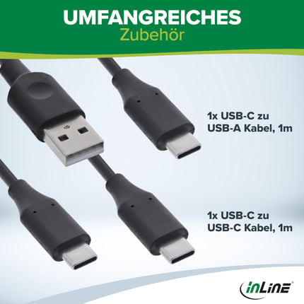 InLine USB-C lüliti, kahesuunaline (andmed ja video), 2 sisendit, 1 väljund või 1 sisend, 2 väljundit, jaotur/lüliti arvutitele, 8K@60Hz 4K@60Hz video, 10 Gb/s andmeedastus, 100W laadimine, 60603T