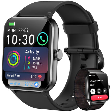 Blackview Smartwatch Men Women with Phone Function (Make/Receive Calls)/Message Reminder, Sports Watch with 100+ Sports Modes, Fitness Watch, Heart Rate Sleep Monitor, Pedometer, Smart Watch for Android iOS