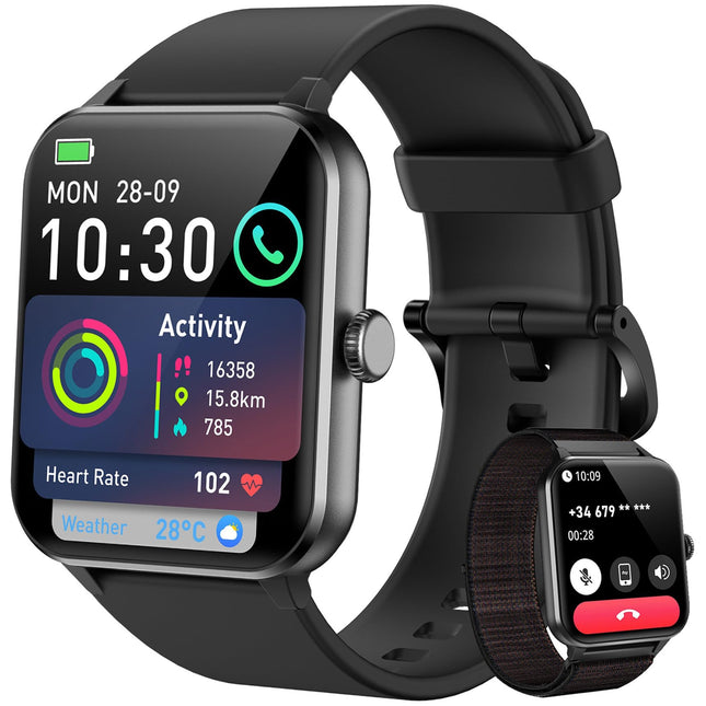 Blackview Smartwatch Men Women with Phone Function (Make/Receive Calls)/Message Reminder, Sports Watch with 100+ Sports Modes, Fitness Watch, Heart Rate Sleep Monitor, Pedometer, Smart Watch for Android iOS