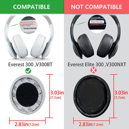 Geekria QuickFit proteiinist nahast vahetuskõrvapadjad JBL Everest 300, V300BT kõrvaklappidele, kõrvapadjad, peakomplekti kõrvapadjad, remondiosad (must)