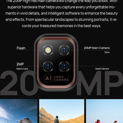Ulefone Power Armor 14 PRO (8GB RAM) Outdoor Smartphone without Contract Android 12, 10000mAh Battery, IP68 Mobile Phone Helio G85 128GB ROM, 6.52'' 20MP+16MP Camera (Underwater Photography), NFC Wireless Charging GPS