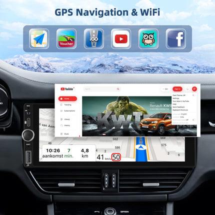 2 GB + 64 GB 1 DIN Android 13 autoraadio navigatsiooniga, juhtmevaba Carplay, Android Auto, 6,9-tolline ekraan, raadio, Bluetooth, peegliühendus, WiFi, FM/RDS/EQ/USB, roolilt juhtimine, tahavaatekaamera