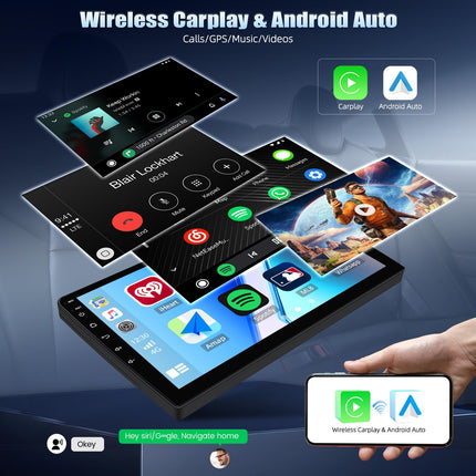 CAMECHO Android 15 Qualcomm Octa Core 4G+64G autoraadio Hyundai I10 2007-2013 jaoks koos Carplay Android Auto navigatsiooniga Kahekordne WiFi 9-tolline IPS-ekraan Navigatsiooniga Bluetooth5.1 Hi-Res FM/RDS+AHD tahavaatekaamera