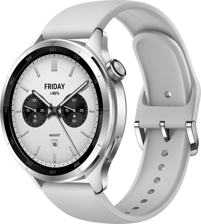 Xiaomi Watch S4 hõbedane – 1,43" AMOLED, 2200 nitti, 15-päevane aku, 5ATM veekindlus, pulsi- ja SPO₂-andur, Bluetooth 5.3, alumiiniumkorpus