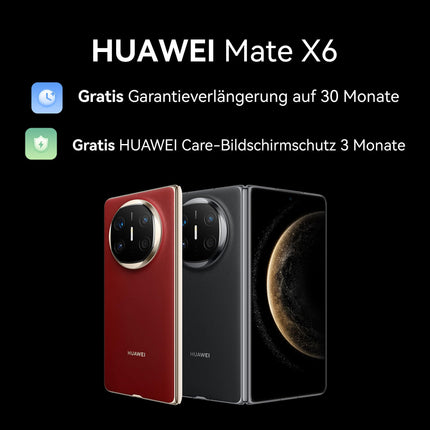 Huawei Mate X6, 12+512G, foldable form, ultra-slim and robust, Ultra Chroma camera, 2nd generation Kunlun Glass™, Huawei X-True™ display, live multitasking, long battery life, black