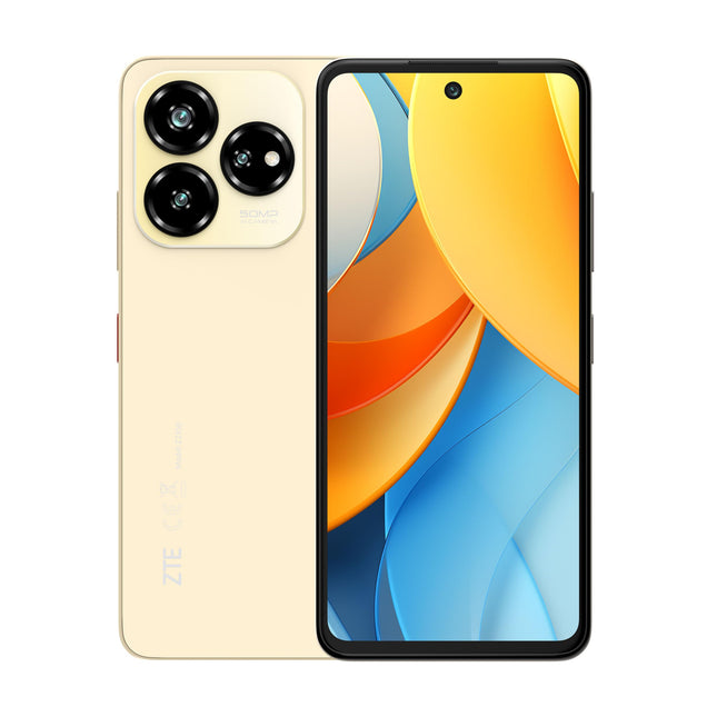 ZTE nutitelefon Blade V60 VITA 2024 (16,76 cm (6,6 tolli) HD+ ekraan, 4G LTE, 4 GB muutmälu ja 256 GB sisemälu, 50 MP põhikaamera ja 8 MP esikaamera, kahe SIM-kaardiga kaamera, Android 13) kuldne