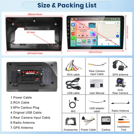 【8 tuumalist 2+64G】 Hodozzy Carplay autoraadio Citroen C5 2008-2017 Android autoraadio navigatsiooniga, 10-tolline puutetundlik ekraan koos Android Auto/peegli lingi/WiFi/GPS/RDS/FM/Bluetooth/USB/DSP-ga