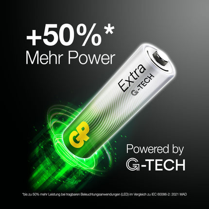 GP Extra Alkaline patareid AA 1.5V Longlife G-TECH tehnoloogia | 80 tk R6 patareid Mignon hoiupakend AA patareid