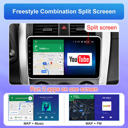 Android autoraadio navigatsiooniga 9-tolline ekraan, sisseehitatud DAB+ juhtmevaba Android Auto ja juhtmevaba Carplay, 1 DIN autoraadio, puutetundliku ekraaniga Bluetooth, 8-tuumaline, 2G+32G GPS, WiFi, 4G AM/FM RDS tahavaatekaamera