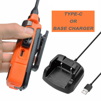 HYS Quansheng UV-K5(8) 5W kahe sagedusalaga raadiosaatja UV-K6(oranž) kõneraadio, laetavate akude ja VHF UHF kahesuunalise raadiosaatja kuulariga, läbipaistva helitoruga ja kõrvatroppidega