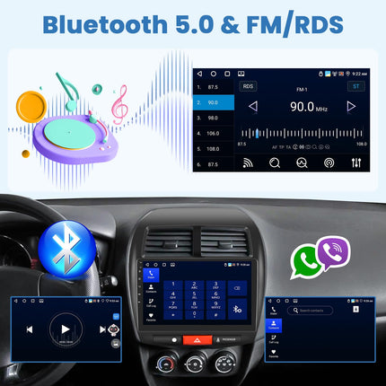 OiLiehu 4+64G Android 13 topelt-Din raadio CarPlay Android Auto Mitsubishi ASX 1/Peugeot 4008/Citroen C4 autoraadio ekraaniga 10,1-tolline autoraadio Bluetooth FM RDS GPS WiFi SWC + tahavaatekaamera