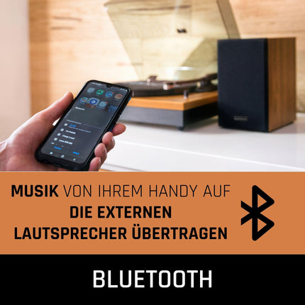 Lenco LS-300 - Hi-Fi plaadimängija Bluetoothiga - Väliste kõlaritega 2 x 10 W RMS - Rihmülekanne - Automaatne seiskamine - MDF-korpus - Puit