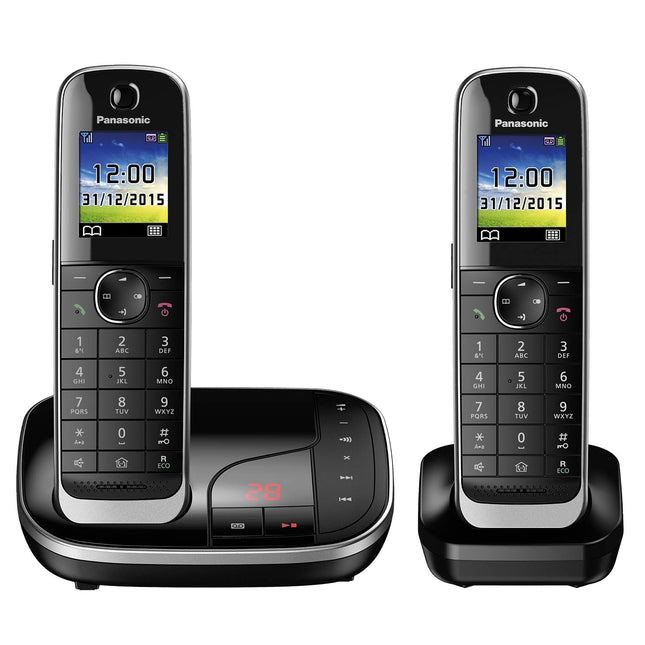 Panasonic KX-TGJ322GB peretelefon automaatvastajaga (DUO juhtmeta telefon, telefonitoru, madala kiirgusega, ärge segage, DECT baasjaam) must