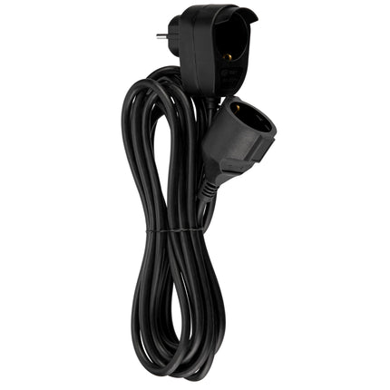 REV POWERSPLIT pikenduskaabel – 5m pikenduskaabel, statsionaarse pistikupesaga – must