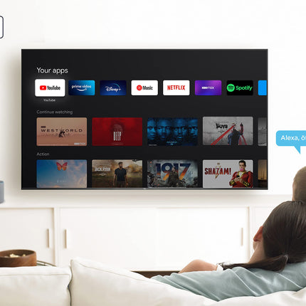 TCL 75P739 75-tolline teler, 4K HDR, Ultra HD, Google TV-ga nutiteler, raamita disain (Dolby Vision ja Atmos, käed-vabad hääljuhtimine, ühildub Google Assistant ja Alexaga)