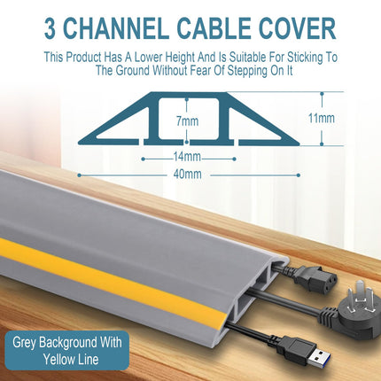 Beowanzk 3M Flexible Cable Conduit | Self-adhesive, Waterproof | Cut to Size (Inner Dimensions 2cm x 1cm) | Suitable for Cables up to 9mm in Diameter | Free of Harmful Substances and Formaldehyde (Gray)