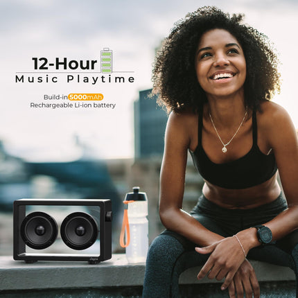 JAYINE Portable Bluetooth Speaker, 16W Minimalist Speakers, Bluetooth Wireless Loud Speakers, HD Powerful Sound and Wide Compatibility, V5.3 for Indoor and Outdoor, Black