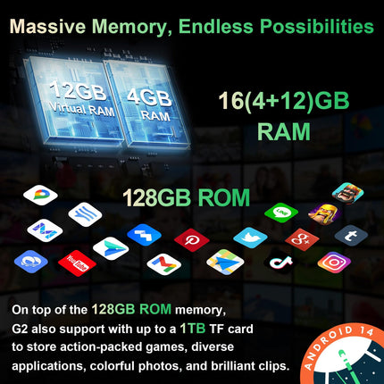 OUKITEL G2 (2025) Android 14-16GB+64GB/1TB välistingimustes kasutatav nutitelefon ilma lepinguta, 6300mAh ehitusplatsi mobiiltelefon, 6.0" HD+ ekraaniga nutitelefon, 13MP kaamera, 4G kahe SIM-kaardi pesa/IP68/IP69K/OTG/FACE ID
