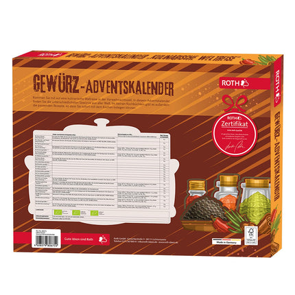 ROTH vürtside advendikalender 2023, mis on täis 24 kvaliteetset ürti ja kokaraamatut advendiajal kokkamiseks, vürtsisegu kalender advendihooajaks
