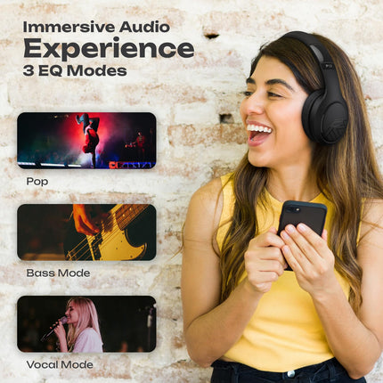 PowerLocus P19 Bluetooth kõrvaklapid, juhtmevabad kõrvaklapid mikrofoniga, 70 tundi mänguaega, Hi-Fi sügav bass, kokkupandav peakomplekt iPadile/telefonidele/sülearvutitele/arvutile (must/hall)