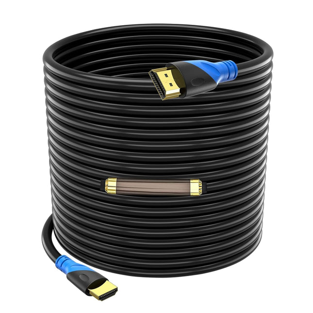 Rommisie 4K/60HZ HDMI-kaabel 25m (HDMI 2.0, 18Gbps) ülikiire kullatud pistikud, Etherneti heli tagasivideo 4K, Full HD 1080p, 3D-ühilduv Blu-Ray sülearvuti PS3 PS5 PS9 arvuti HDTV