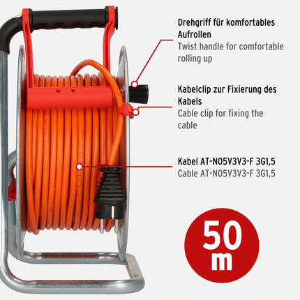 Brennenstuhl Garant S V2 IP44 kaablirull (50 m must kaabel, valmistatud Saksamaal, lühiajaline välistingimustes kasutamine IP44) ja Brennenstuhl Safe-Box Big IP44 (kaitsekarp pikenduskaablitele)