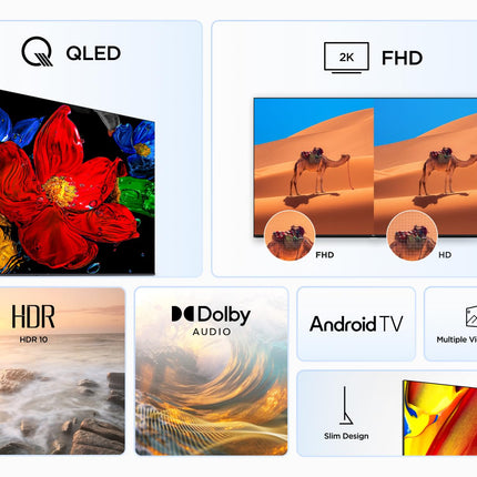 TCL 40V5C - 40" Full HD Smart QLED Direct LED TV with Android TV &amp; HDR - Compatible with Google Cast &amp; Google Home, Slim Design
