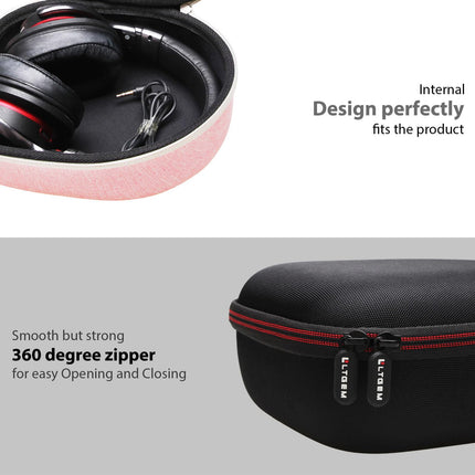 LTGEM kõva kõrvaklappide ümbris reisikott Sony, Audio-Technica, Xo Visioni, Behringeri, Beatsi, Photive'i, Philipsi, Bose'i, Maxelli, Panasonicu ja teiste kõrvaklappide jaoks - must