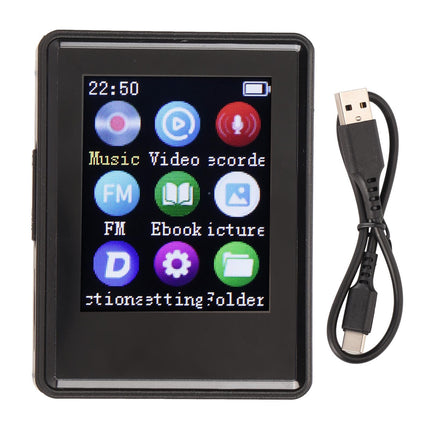 MP3-mängija Bluetooth 5.0-ga, MP4-mängija 1,77-tollise SPI HD-ekraani ja kõlariga, kaasaskantav HiFi MP3-muusikamängija kadudeta heli ja FM-raadioga, e-raamat