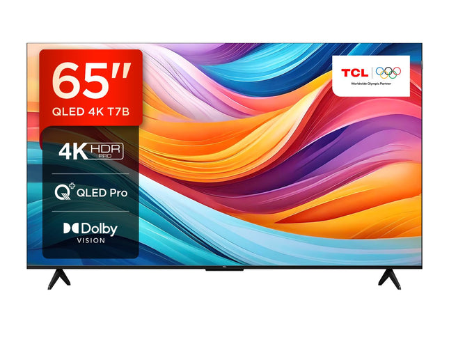 TCL 65-inch QLED TV 65T7B – 4K UHD Smart Google TV, Dolby Vision &amp; Atmos, HDR10+, HDMI 2.1, Game Master, Bluetooth, Voice Control, Chromecast