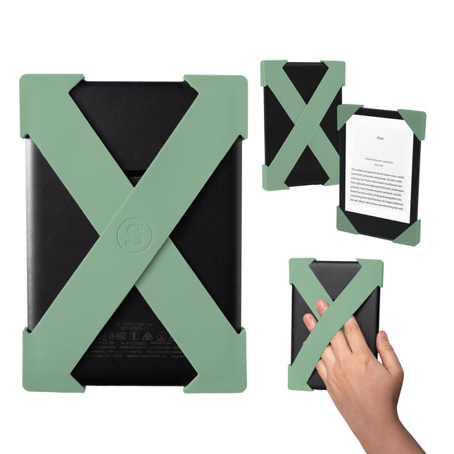 Kindle'i ja Kobo käepaela lisatarvik – Paperwhite 2024 ja 2021, Signature, Colorsoft – 2 rihma – Kerge käepide mugavaks lugemiseks – Suur – Sage