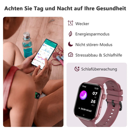 Blackview Smartwatch Women Men, AMOLED Screen Always-On, Fitness Watch with Phone Function, Make/Receive Calls, Sports Watch 100+ Sport Modes, Heart Rate Sleep Monitor, Pedometer, Watch for Android iOS