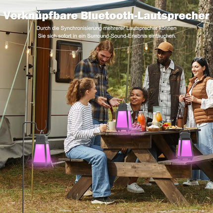 Inwa juhtmevaba Bluetooth-kõlar, RGB öövalgus, rütmivalgus, hingamisvalgus, IP65, 8 valgusrežiimi, 4 heledustaset, sünkroonimine kuni 100-ni, ideaalne valge müra, une, kingituse ja kajapunkti jaoks (2 tk pakis)