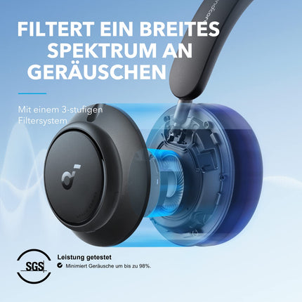 Soundcore by Anker Space Q45 Bluetooth-kõrvaklapid, adaptiivne aktiivne mürasummutus kuni 98%, 50 tundi taasesitust, rakenduste juhtimine, LDAC kõrglahutusega juhtmevaba heli, kerge disain, kristallselged kõned