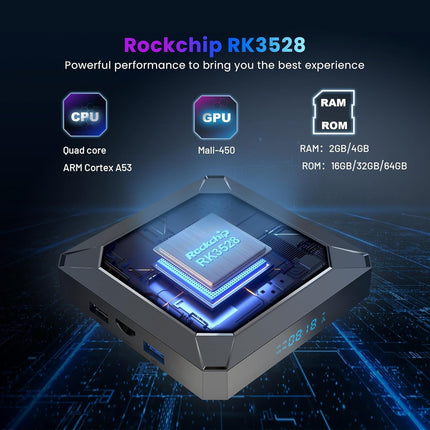 Android Box 13.0, Android TV Box 4GB RAM 32GB ROM RK3528 neljatuumaline Arm Cortex-A53 protsessor toetab WiFi6 BT5.0 10/100M LAN-i, võrku, 2.4G/5G HD 8k teleriboks Androidile