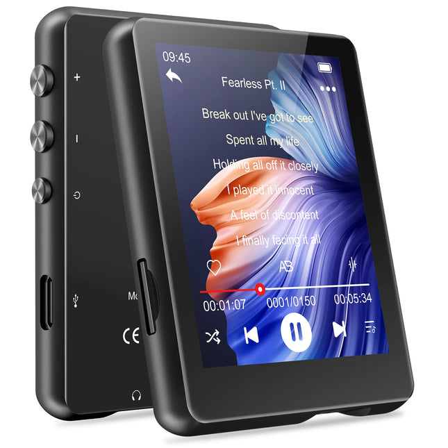MECHEN MP3-mängija Bluetooth, kaasaskantav 32 GB MP3-mängija kõlariga, USB-C, FM-raadio, salvestamine, Hi-Fi heli, pikk aku tööiga, laiendatav mälu