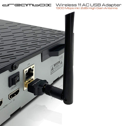 Dreambox Dual Band Wireless USB 2.0 Adapter 1300 Mbps koos antenniga