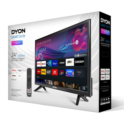 DYON Smart 24 VX - 24-inch (60 cm) Smart TV with HD Triple Tuner (DVB-C/-S2/-T2), App Store, Prime Video, Netflix, YouTube, DAZN, Disney+ and Hotel Mode
