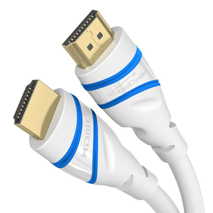 KabelDirekt – 10K ja 8K HDMI-kaabel, HDMI 2.1b – 3 m, saadaval pikkuses 0,5–5 m – sertifitseeritud, Saksamaal välja töötatud (ülikiire HDMI 2.1 kaabel arvuti, PS5, Xboxi, monitori ja teleri jaoks – valge)