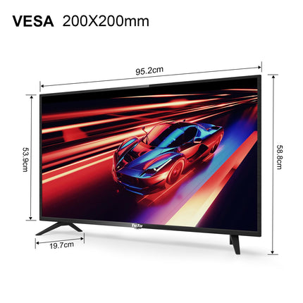 TuTu nutiteler 42-tolline (106 cm) Full HD Android-teler WiFi, rakenduste poe, kolmekordse tuuneri, Bluetoothi, USB ja HDMI-ühendusega