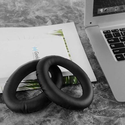 Geekria QuickFit proteiinist nahast vahetuskõrvapadjad Sennheiser PXC450, PXC350, PC350, HME95, HMEC250 kõrvaklappidele, kõrvapadjad, peakomplekti kõrvapadjad, remondiosad (mustad)