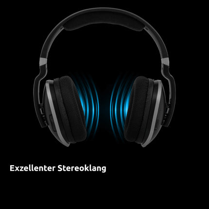 TechniSat STEREOMAN 2 V2 - juhtmevabad 2,4 GHz kõrvaklapid (telerite ja muusikakeskuste jaoks, dokkimisjaamaga, AUX-sisendiga, optilise heli sisendiga) mustad