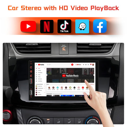 Hodozzy Car Radio 2 Din with Wireless Carplay Android Auto, 7 Inch IPS Touchscreen Double Din Car Radio with Bluetooth, Mirror Link, EQ, SWC, FM Radio, USX, Digital Media Receiver with Rear View Camera